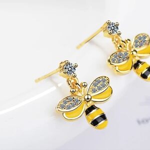 925 Sterling Silver handmade Designer earrings (The Color Is Gold)